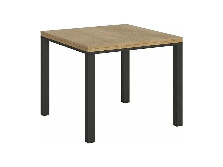 Mesa plegable pequeña cuadrada 90x90/180 cm Dova-Color Natural