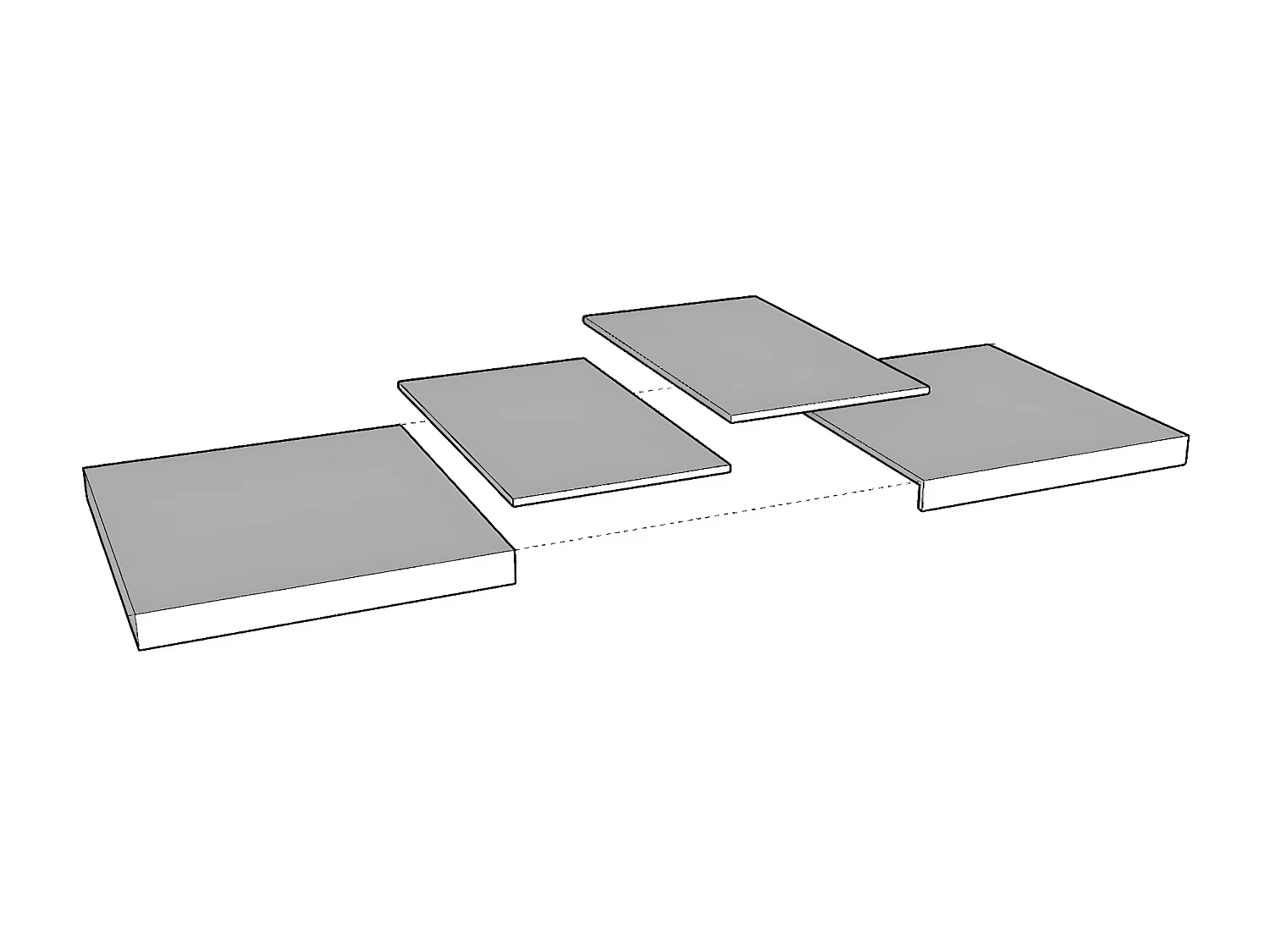 Table extensible 6 à 14 places L 180 à 284cm blanc et pieds métal anthracite Bidy