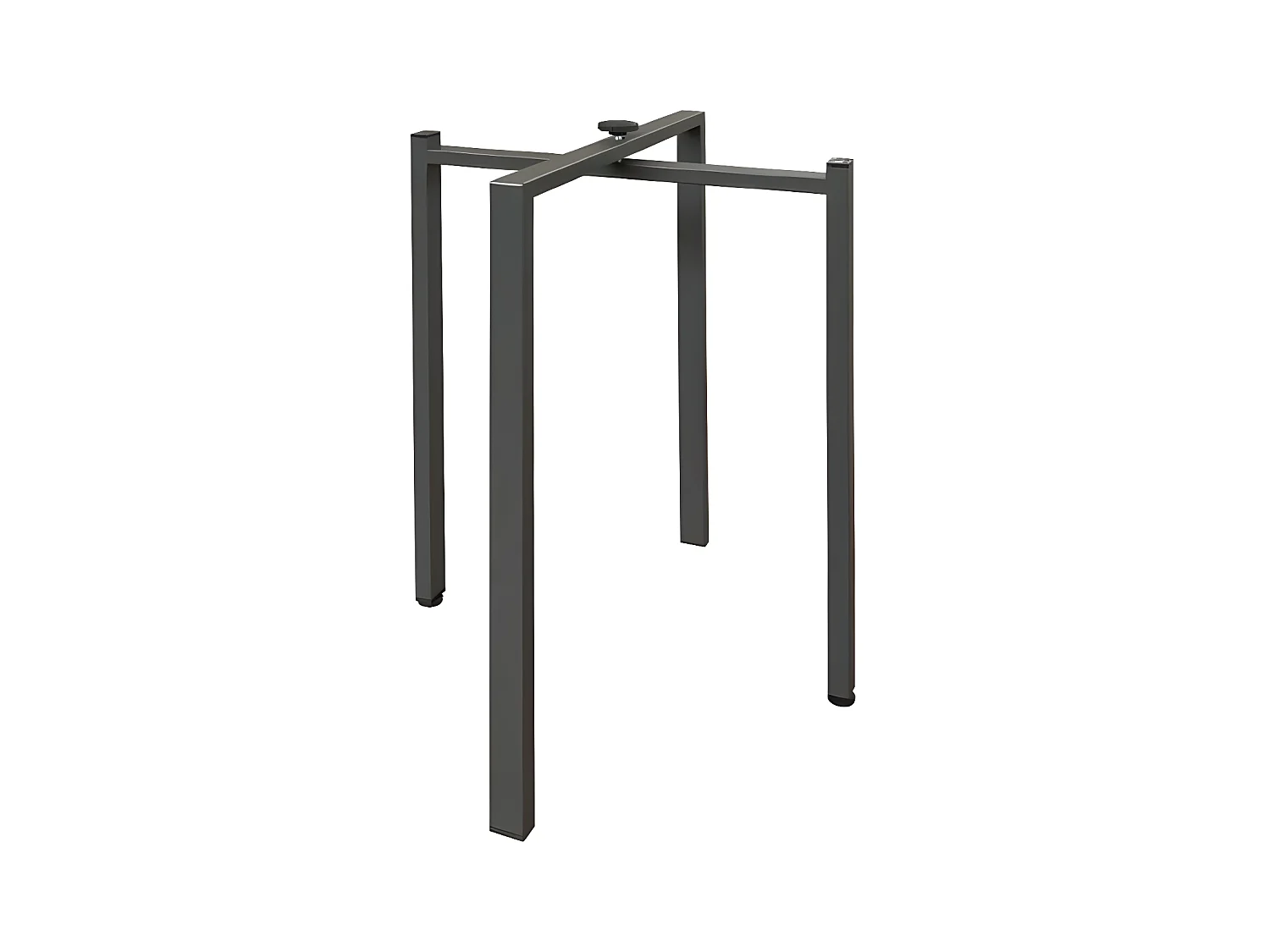 Kleine vierkante tafel 90/90 cm uitschuifbaar voor 10 personen 90 tot 246 cm witte en donkergrijze poten Kalane