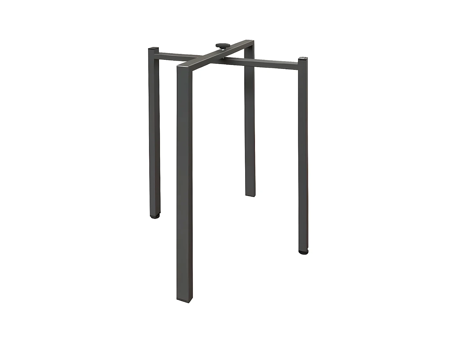 Kleine vierkante tafel 90/90 cm uitschuifbaar voor 10 personen 90 tot 246 cm witte en donkergrijze poten Kalane
