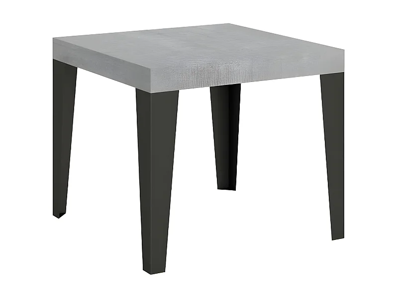 Mesa extensible cuadrada pequeña 90x90/246 cm Flavio-Color Gris cemento