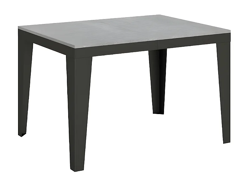 Mesa de comedor extensible evolución Flavio-Color Gris cemento-Ancho extensible