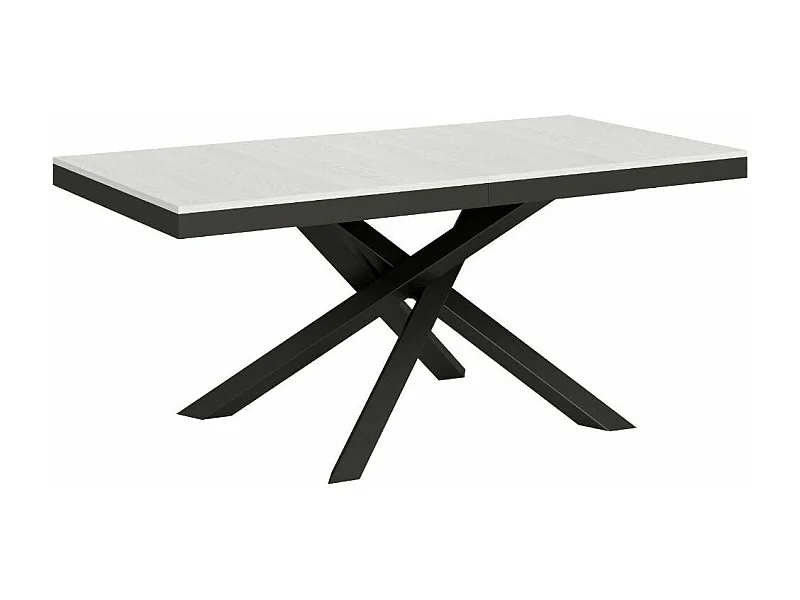 Table extensible blanche et cadre anthracite 180-440cm Klass