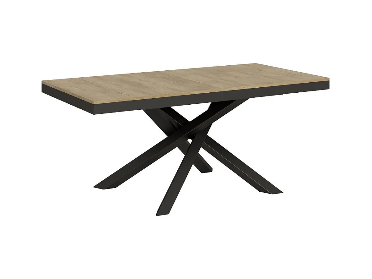 Table extensible blanche et cadre anthracite 180-440cm Klass