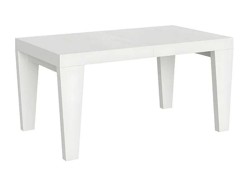 Table extensible 6 à 20 places blanche Kristo 160 à 420cm-Pied et support sur roulettes