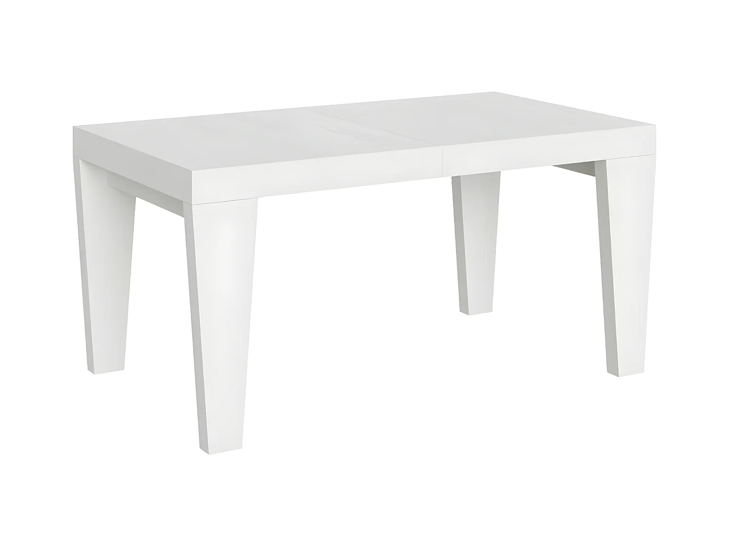 Table extensible 6 à 20 places blanche Kristo 160 à 420cm-Pied et support sur roulettes