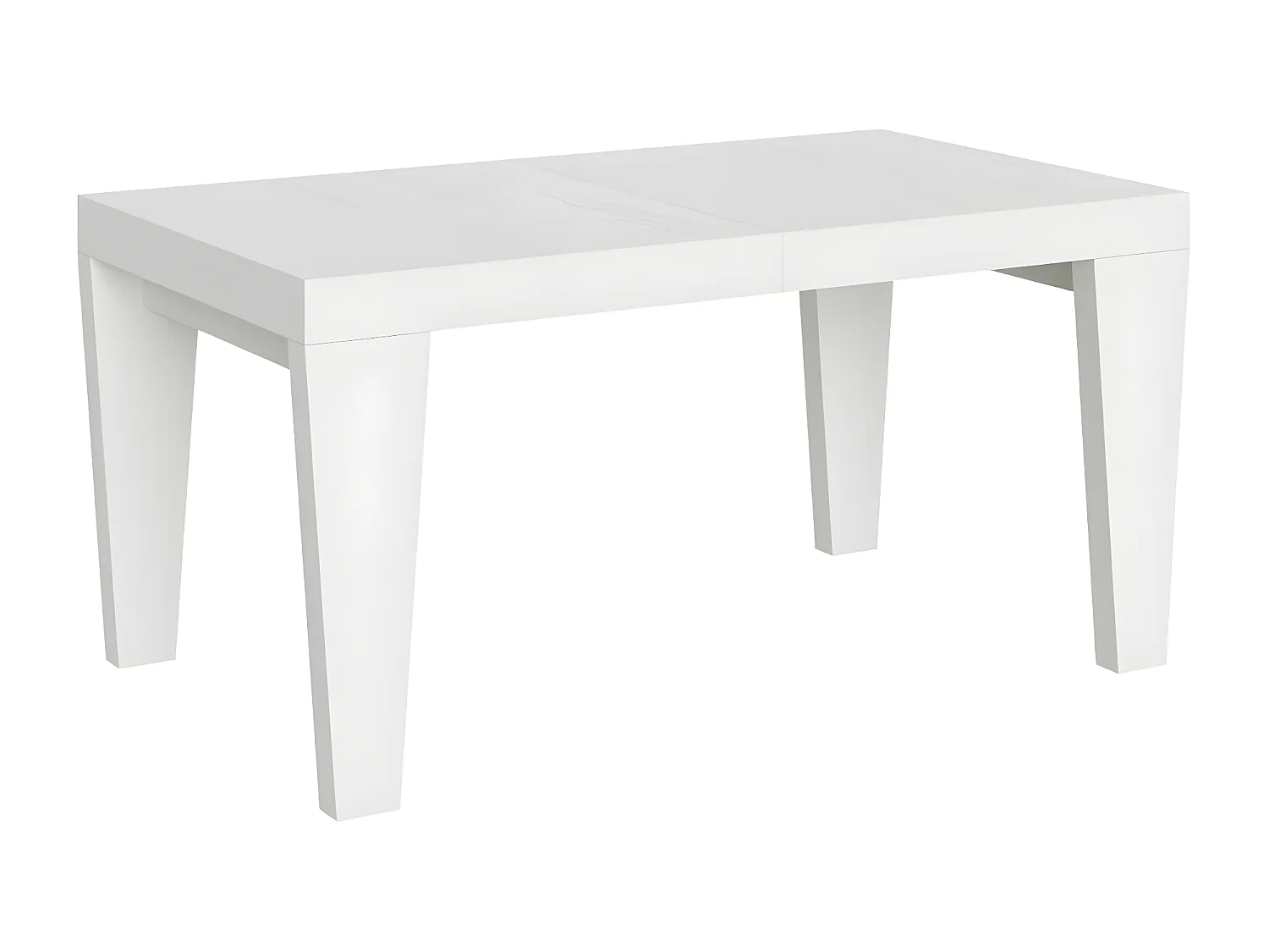 Table extensible 6 à 20 places blanche Kristo 160 à 420cm-Pied et support sur roulettes