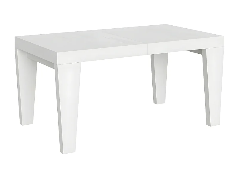 Table extensible 6 à 20 places blanche Kristo 160 à 420cm-Support 4 pieds