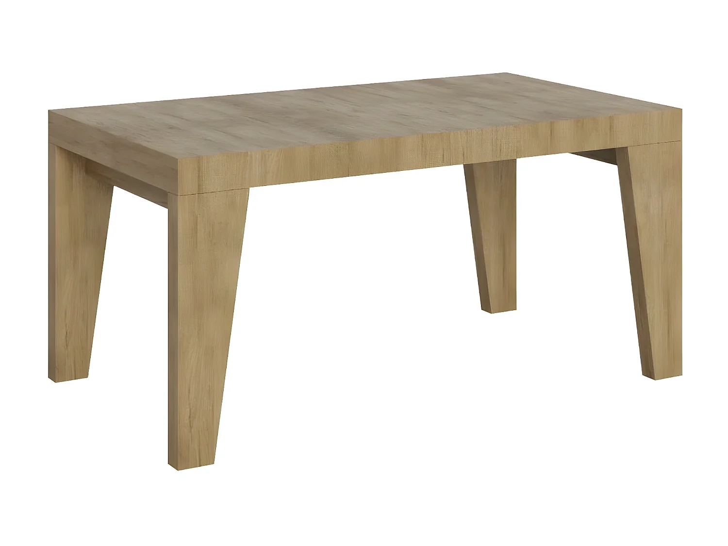 Mesa de comedor extensible de madera Naxo.-Color Natural-Soporte 2 pies-Alargaderas -Ancho extensible