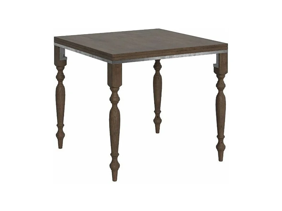 Table extensible carrée 4 à 8 places L 90 à 180cm bois noyer Lubria