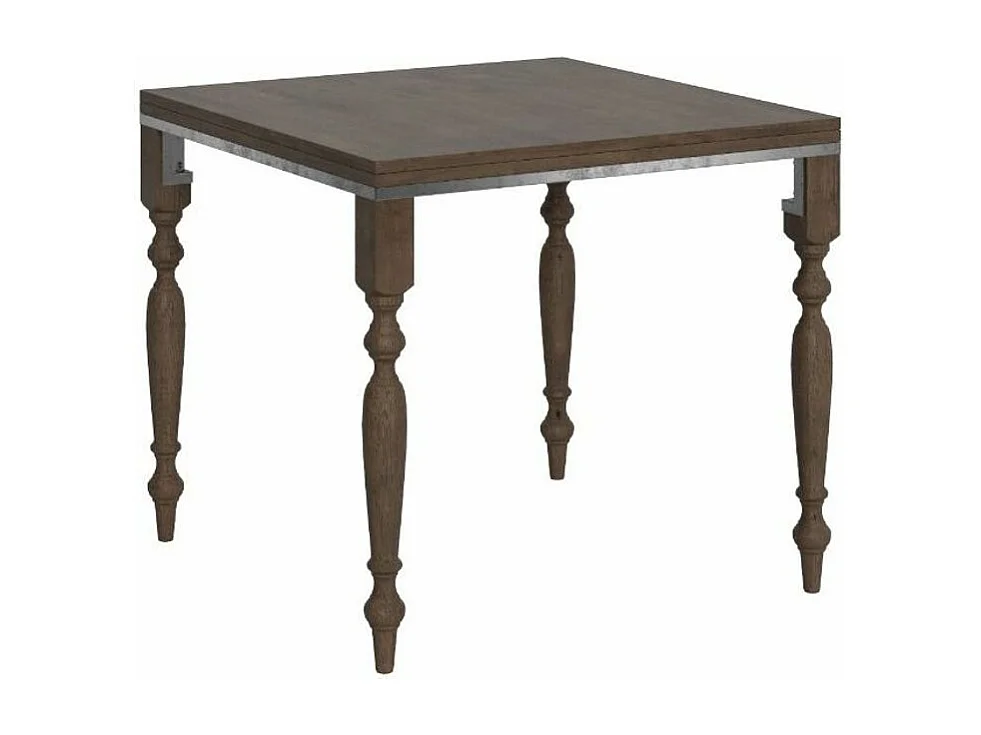 Table extensible carrée 4 à 8 places L 90 à 180cm bois noyer Lubria