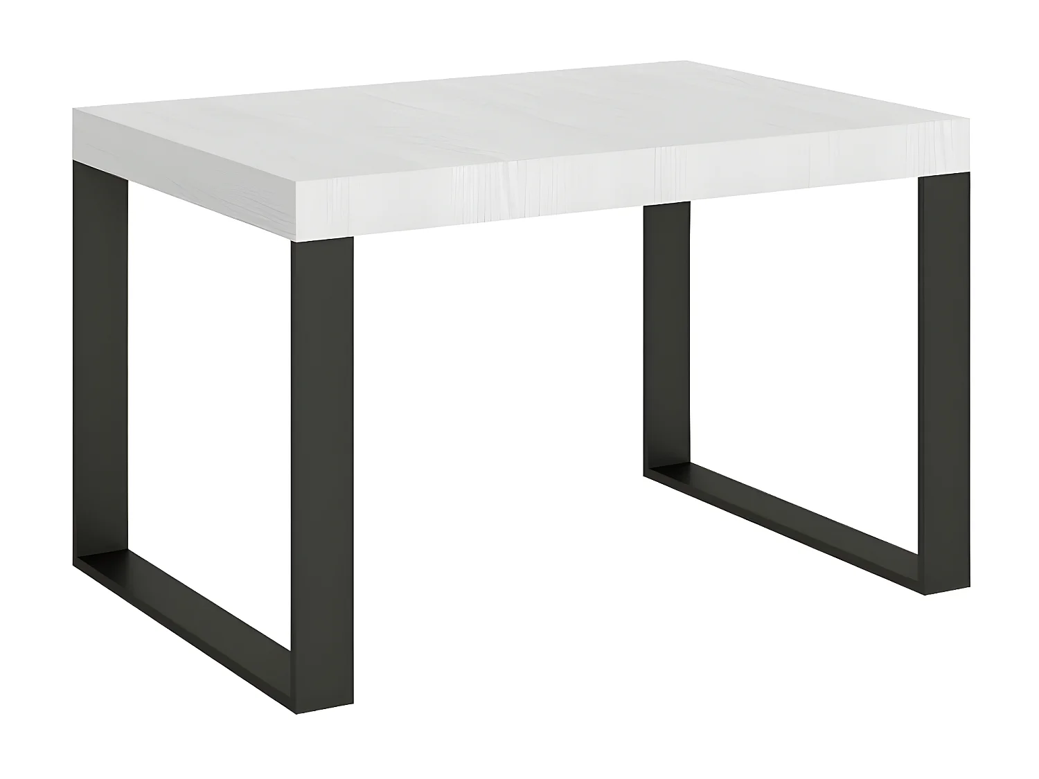 Table extensible 130 à 390cm blanche et pieds métal anthracite Tiroz