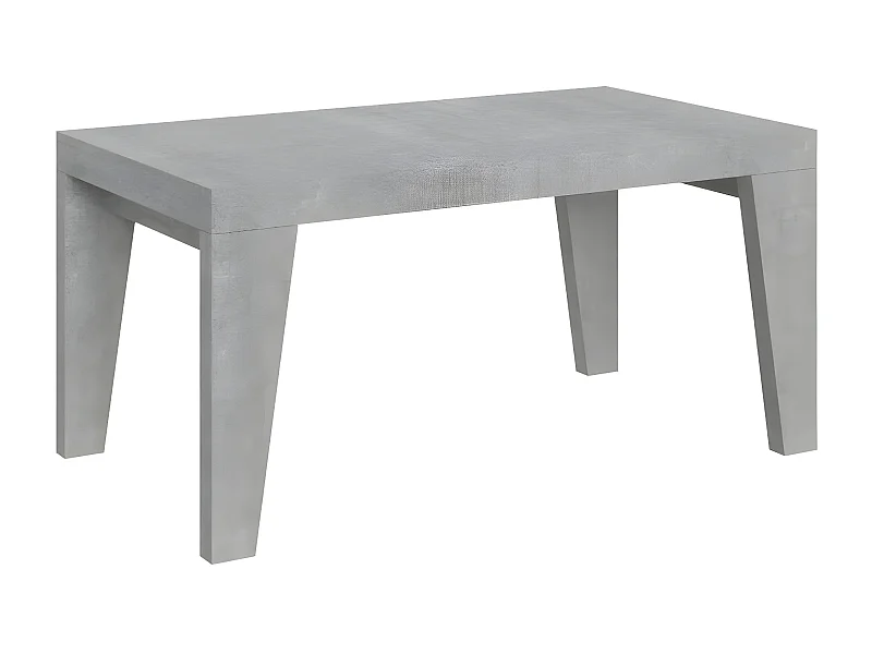 Mesa de comedor extensible de madera Naxo.-Color Gris cemento-Soporte 2 pies-Alargaderas -Ancho extensible