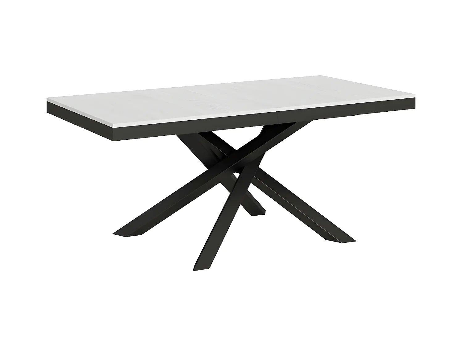 Table extensible blanche et cadre anthracite 160-264cm Klass