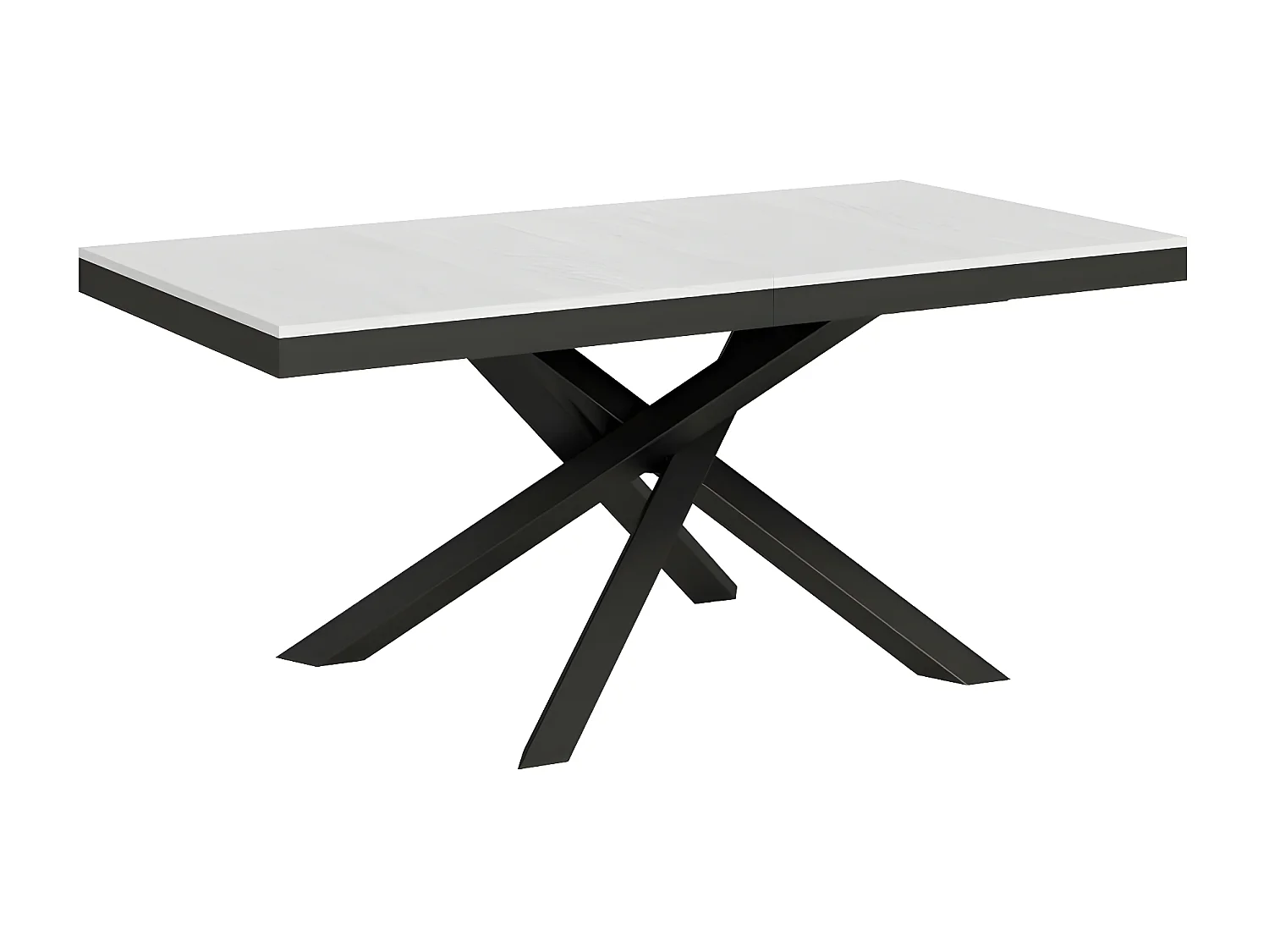 Table extensible blanche et cadre anthracite 160-264cm Klass