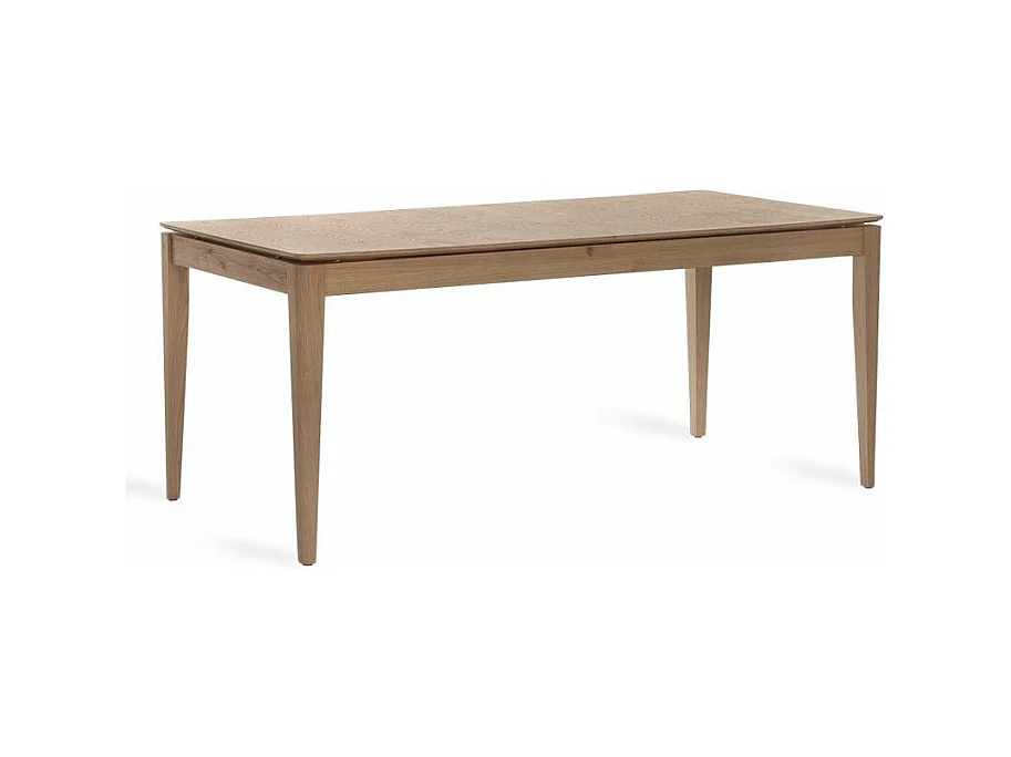 Rechthoekige uitschuifbare tafel 180/220 cm eiken gefineerd hout Minka