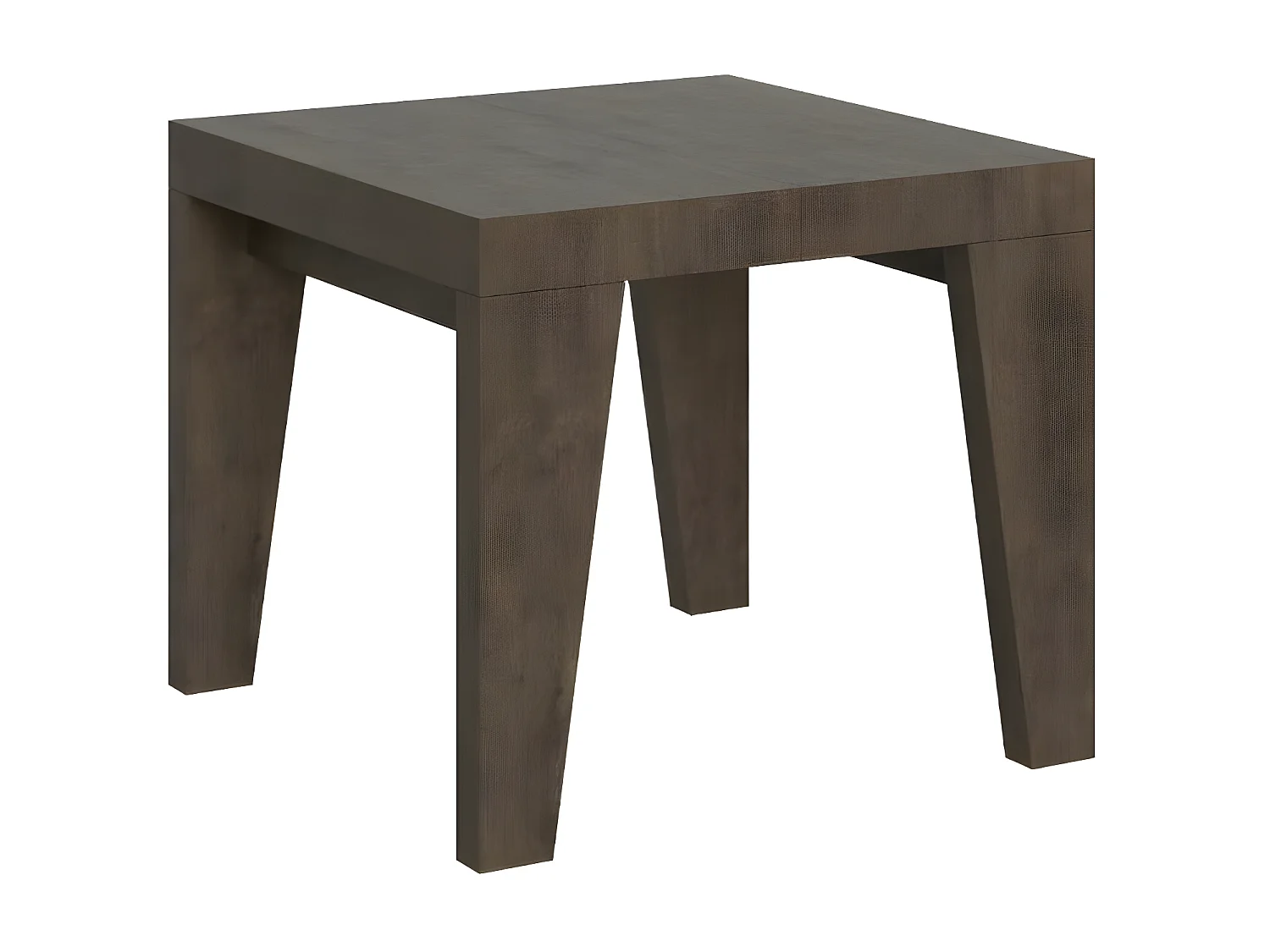 Mesa extensible cuadrada pequeña 90x90/246 cm Naxo-Color Marrón-Base y soporte con ruedas-3 alargaderas finas