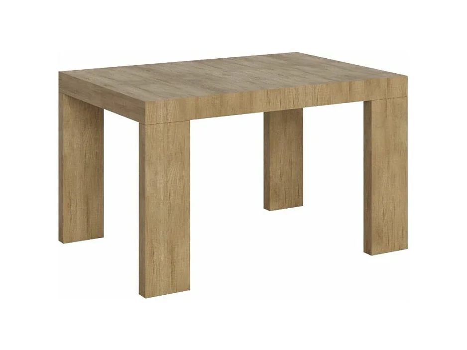Table rectangulaire extensible 130 à 234cm bois clair Ribo-Pied et support sur roulettes