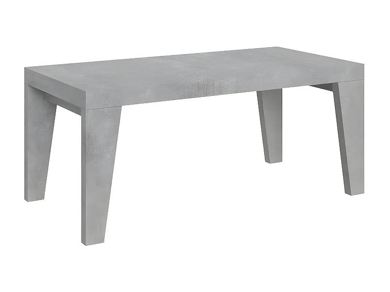 Mesa de comedor extensible de madera Naxo.-Color Gris cemento-Soporte 2 pies-5 alargaderas finas-Ancho extensible