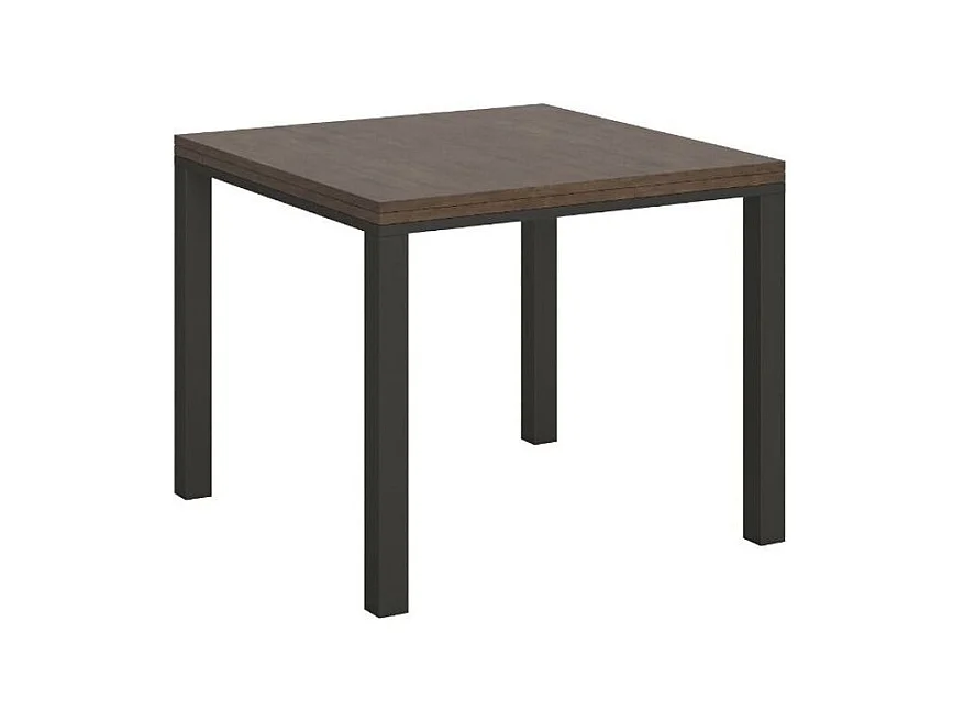 Petite table carrée pliante 90x90-180 Dova-Couleur Marron