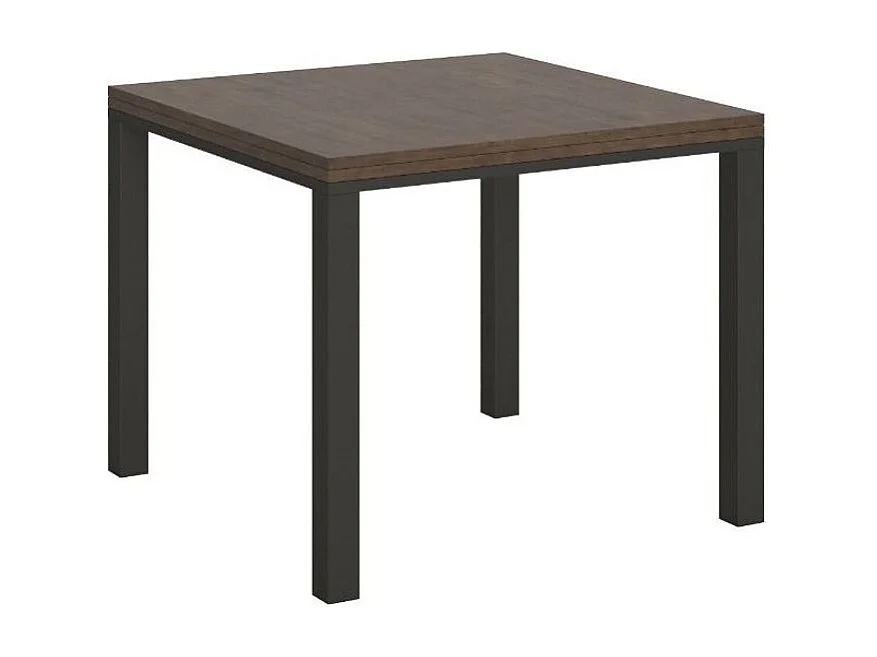 Petite table carrée pliante 90x90-180 Dova-Couleur Marron