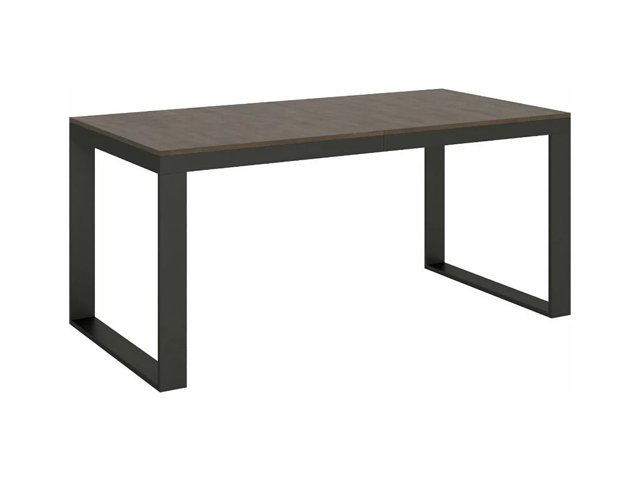 Table extensible 180 à 284cm bois foncé et métal anthracite Likro