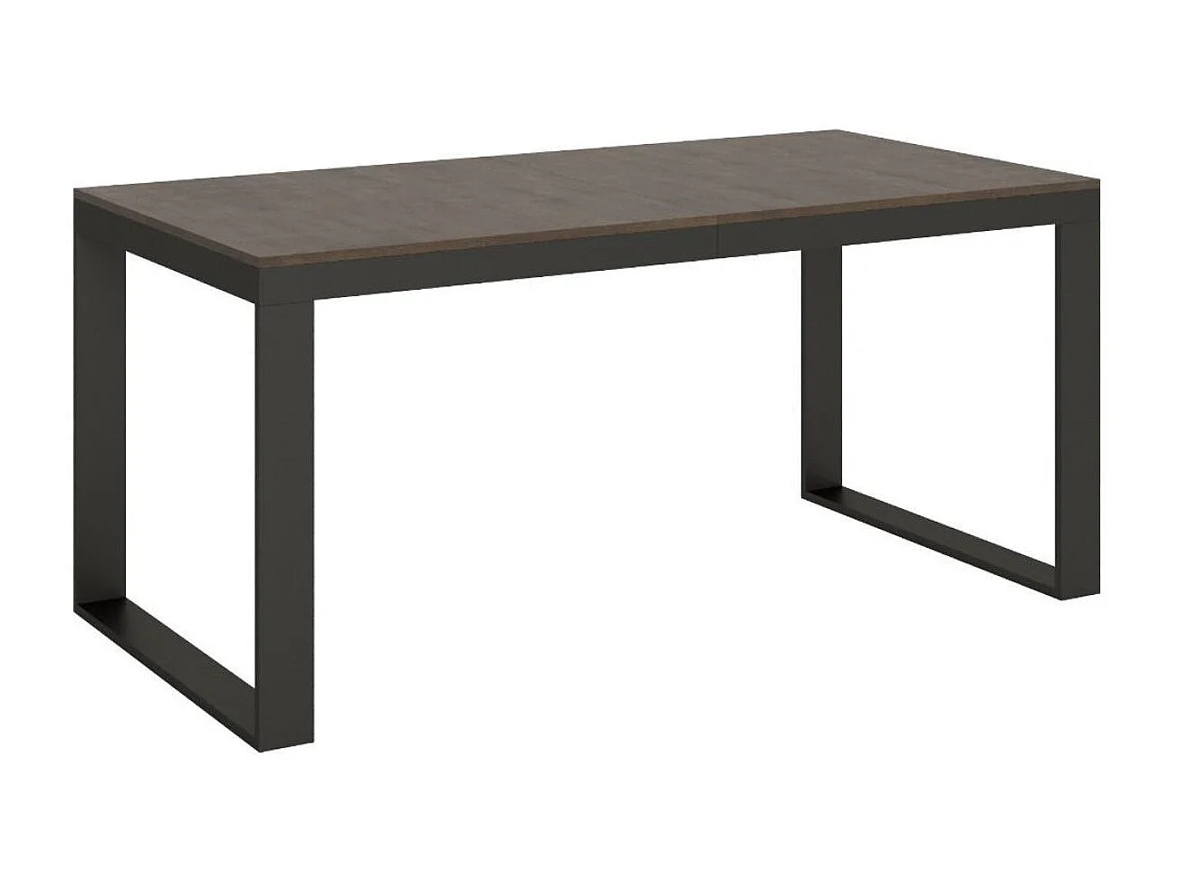 Table extensible 180 à 284cm bois foncé et métal anthracite Likro