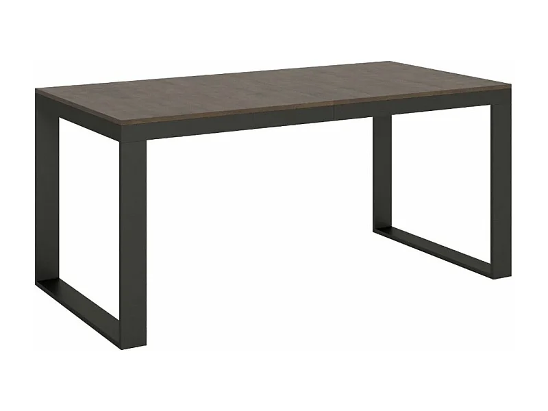 Mesa extensible 180 a 284 cm madera oscura y metal antracita Likro