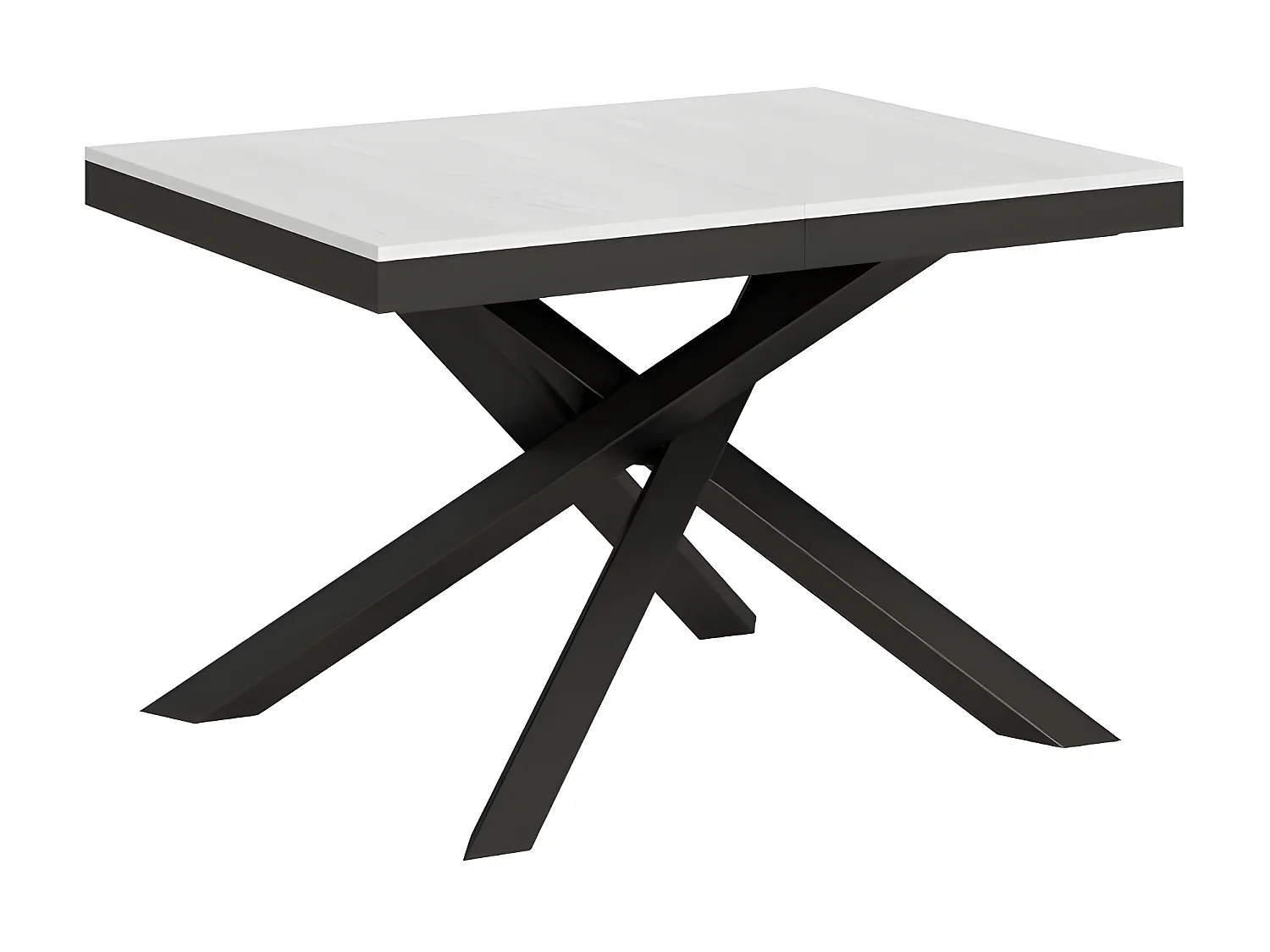 Table extensible blanche et cadre anthracite 120-380cm Klass