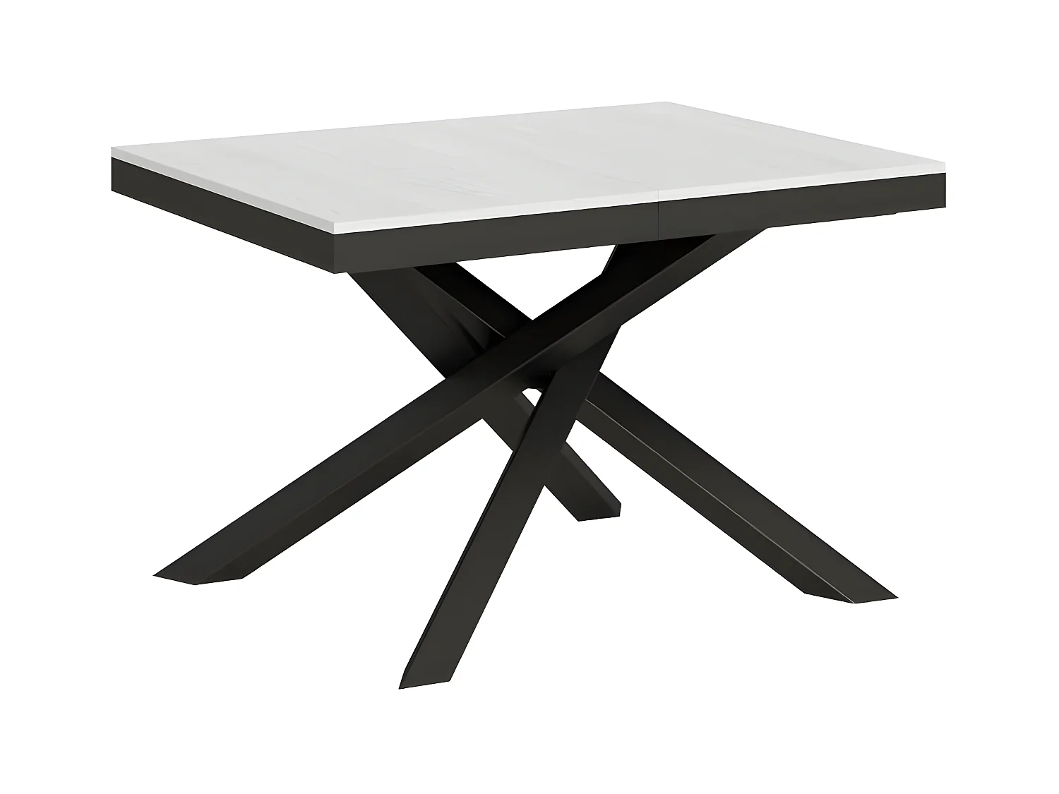 Table extensible blanche et cadre anthracite 120-380cm Klass