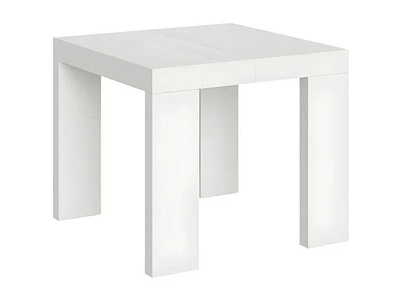 Mesa extensible cuadrada pequeña 90x90/246 cm Ribo-Color Blanco