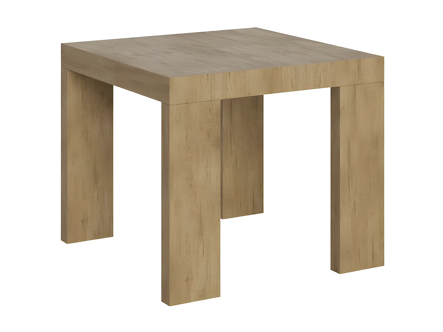 Kleine vierkante uitschuifbare tafel 90 tot 246 cm wit hout Ribo