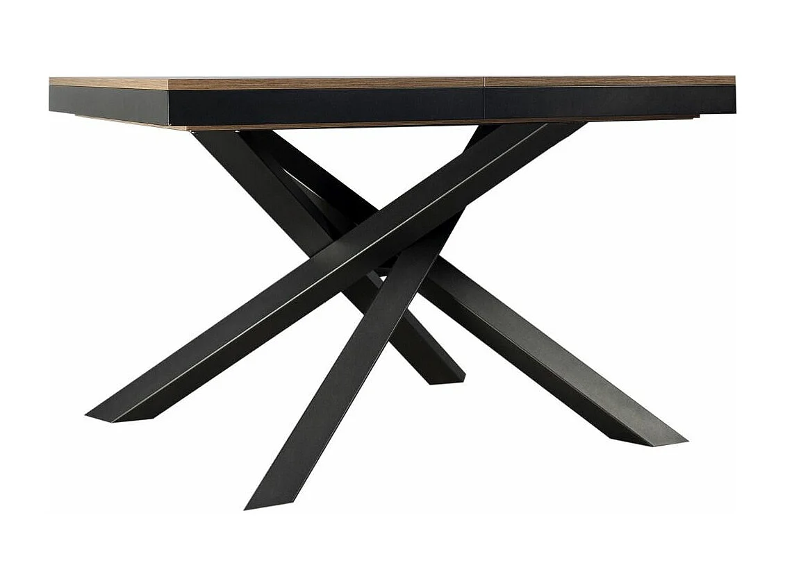 Mesa extensible de diseño con patas entrelazadas antracita Klass-Color Marrón-Ancho extensible