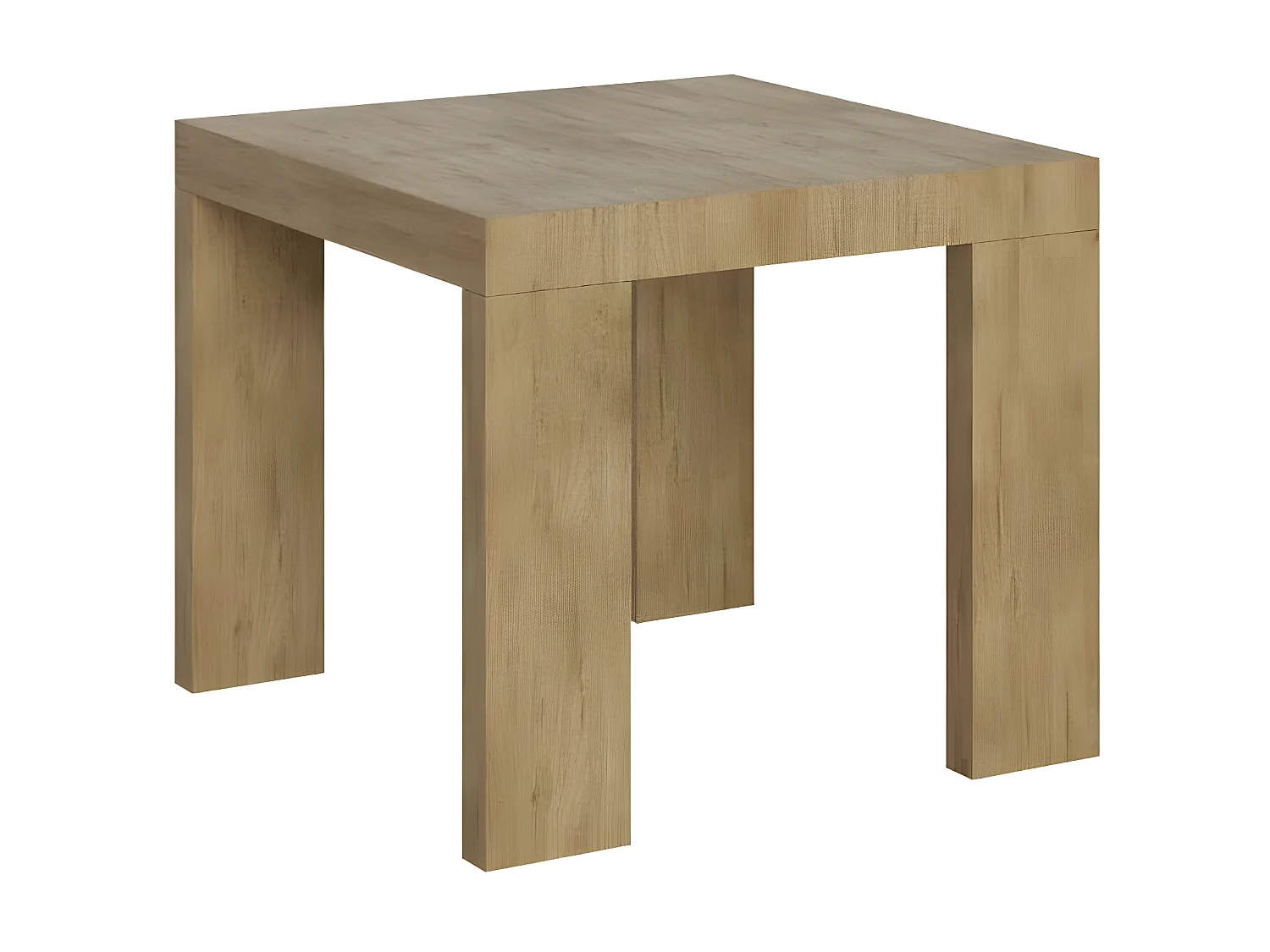 Mesa extensible cuadrada pequeña 90x90/246 cm Ribo-Color Natural