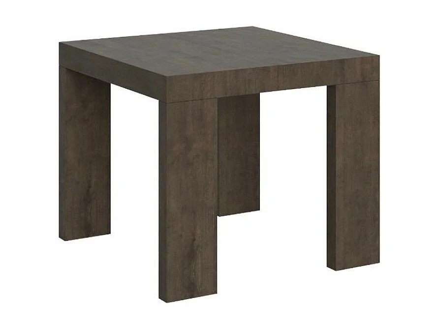 Petite table carrée extensible 90 à 246cm bois marron Ribo