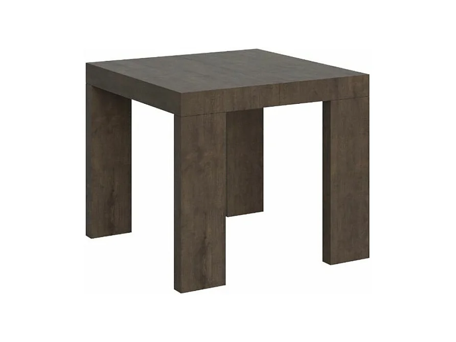 Mesa extensible cuadrada pequeña 90x90/246 cm Ribo-Color Marrón