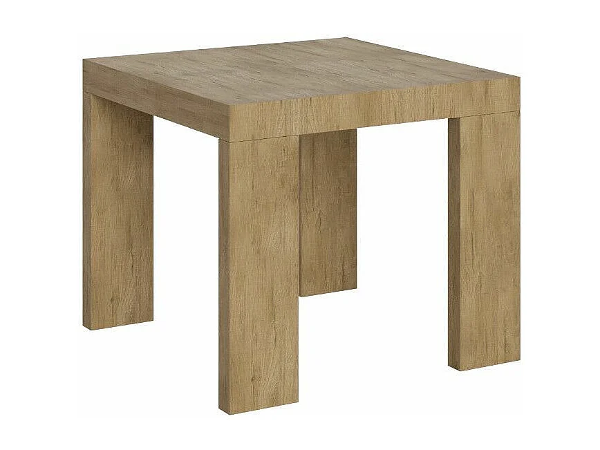 Petite table carrée extensible 90 à 246cm bois marron Ribo