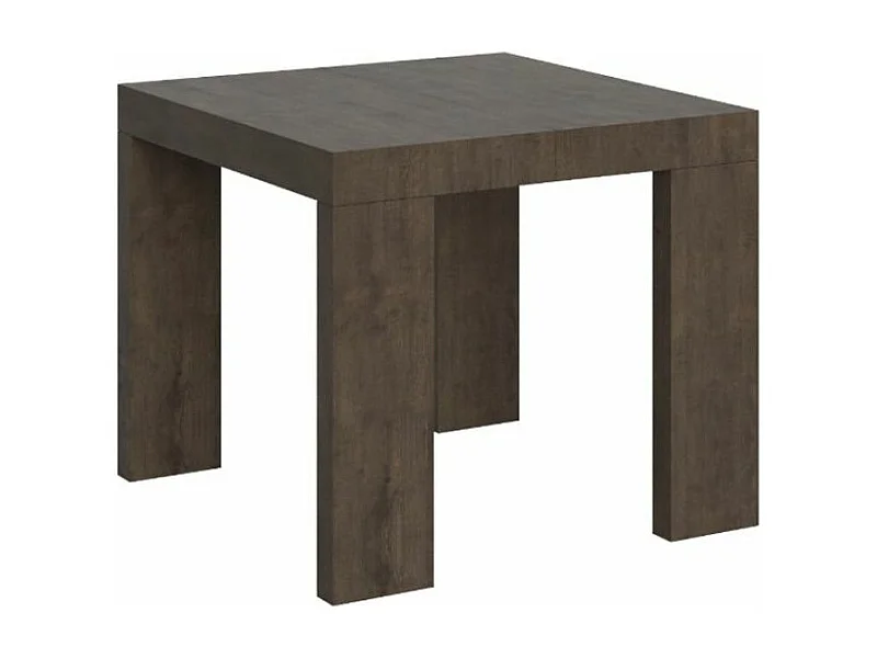 Petite table carrée extensible 90 à 246cm bois marron Ribo