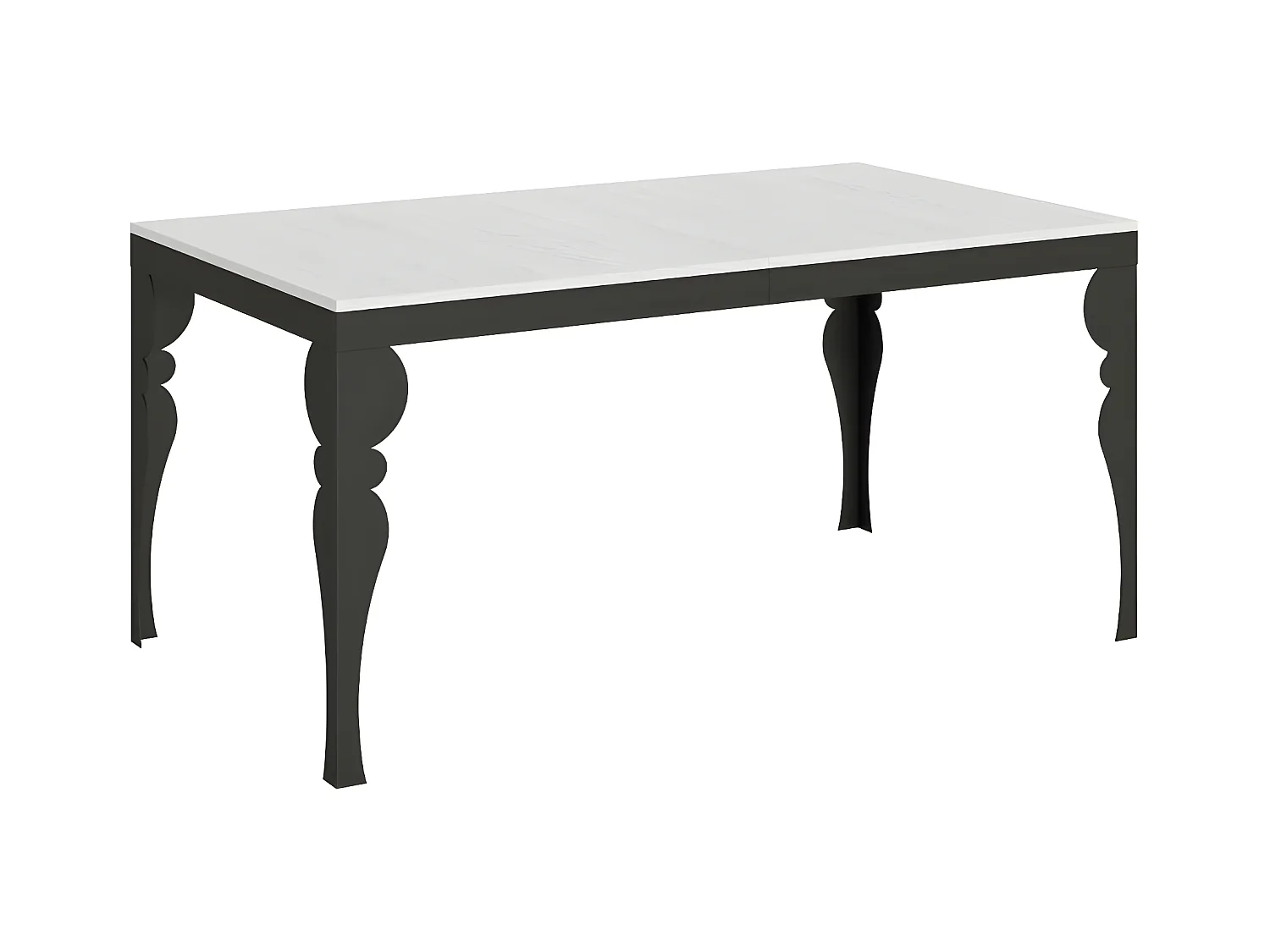 Uitschuifbare tafel 6 tot 20 plaatsen L 160 tot 420 cm witte en donkergrijze poten Patone