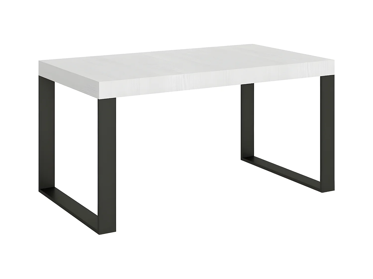 Table extensible 160 à 264cm blanc et pieds métal anthracite Tiroz