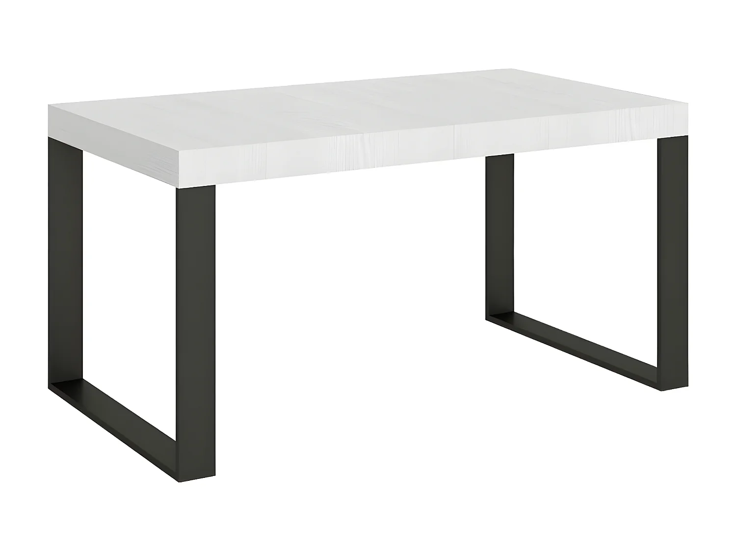 Table extensible 160 à 264cm blanc et pieds métal anthracite Tiroz
