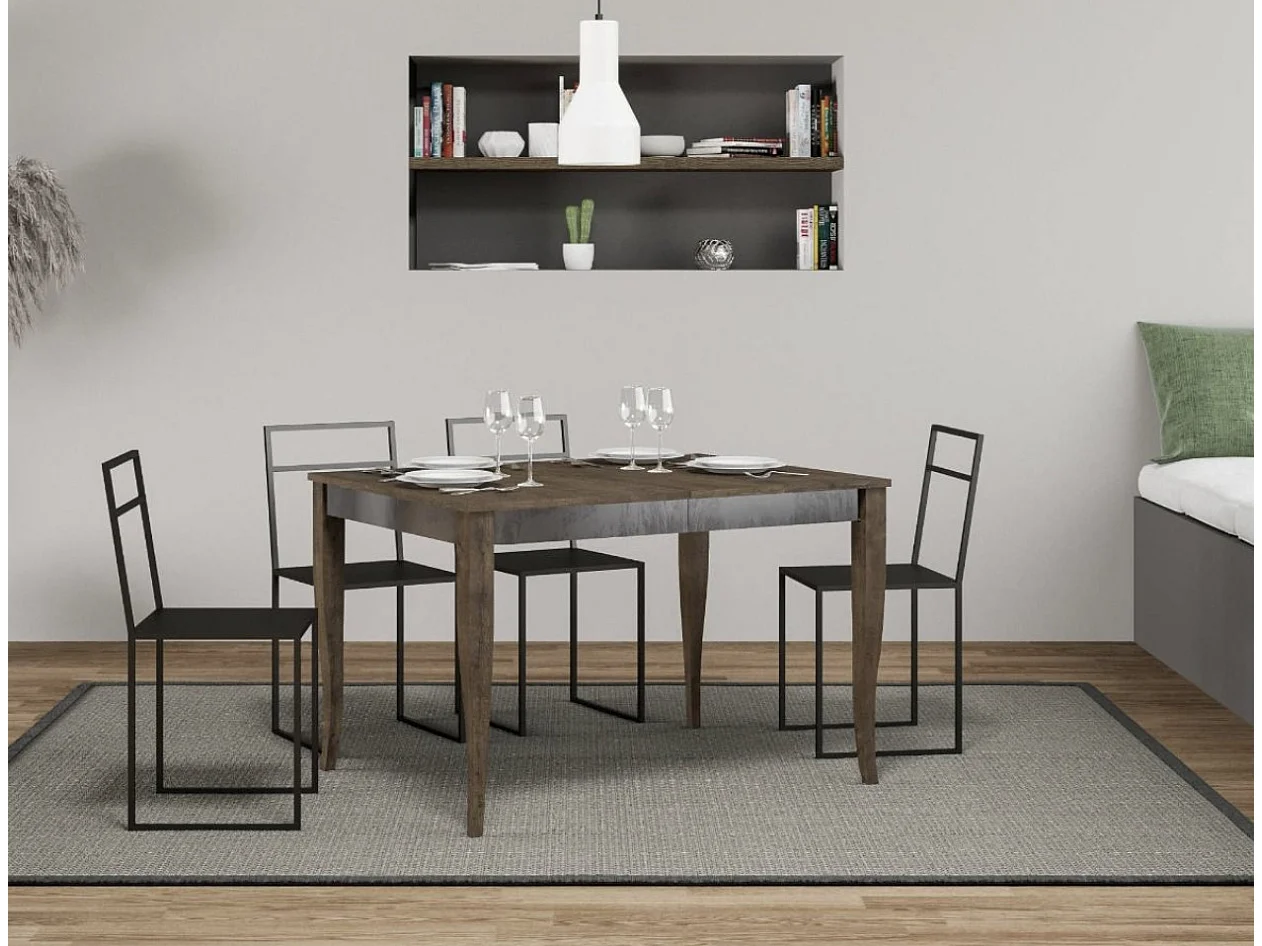 Table extensible 6 à 10 places L 120 à 224cm bois noyer Fixano