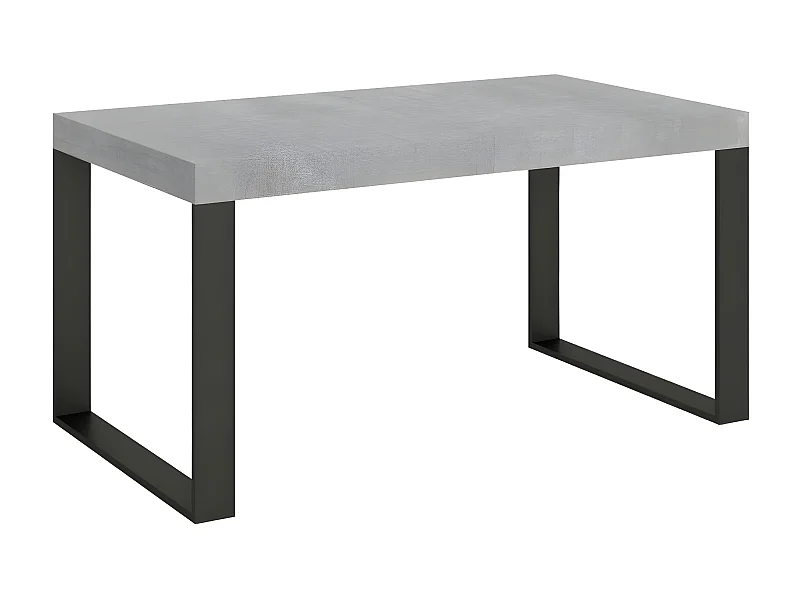 Table extensible 160 à 264cm gris ciment et pieds métal anthracite Tiroz