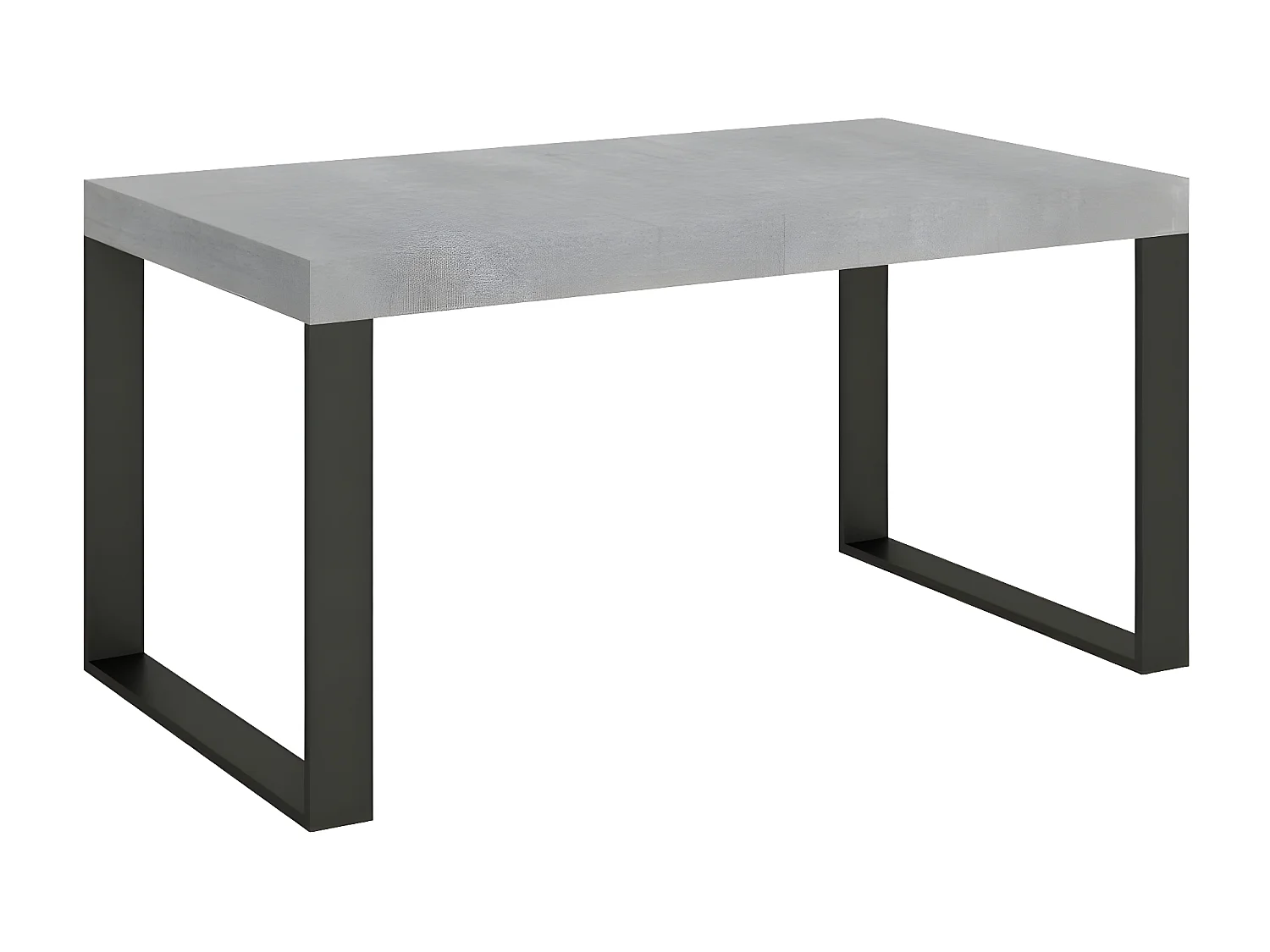 Table extensible 160 à 264cm gris ciment et pieds métal anthracite Tiroz