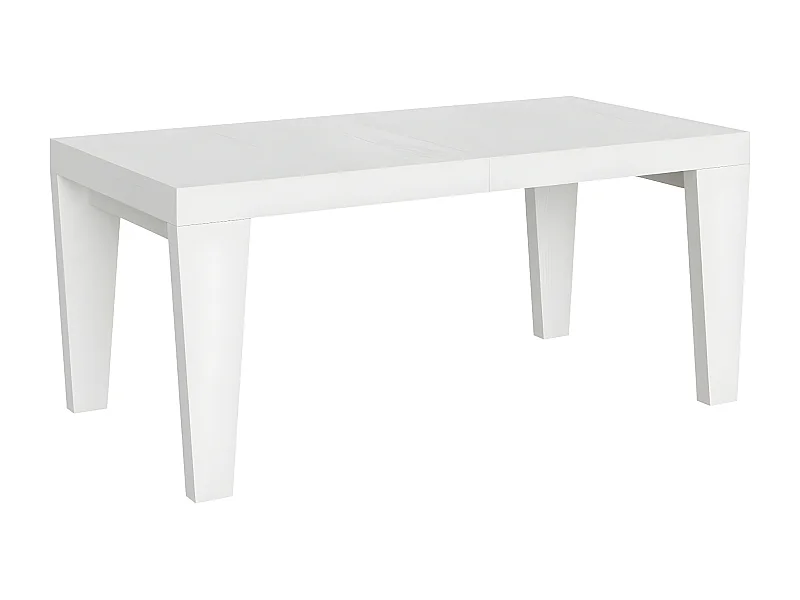 Table extensible 6 à 20 places blanche Kristo 180 à 440cm-Pied et support sur roulettes