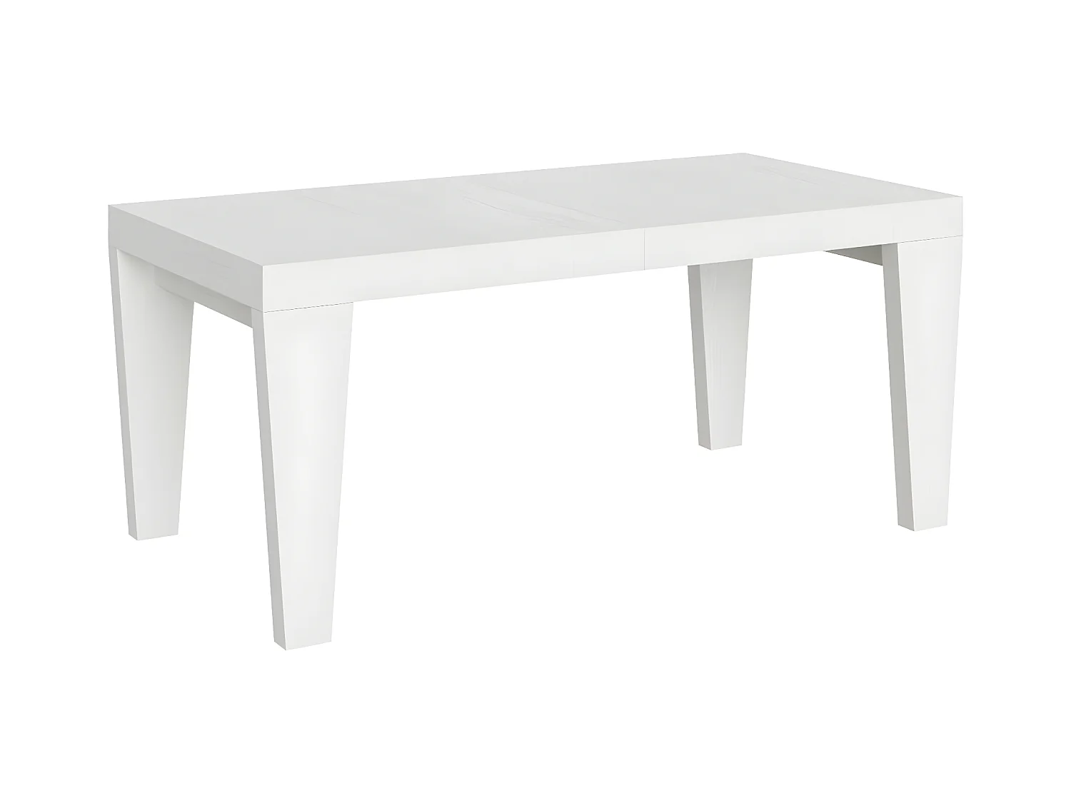 Table extensible 6 à 20 places blanche Kristo 180 à 440cm-Pied et support sur roulettes