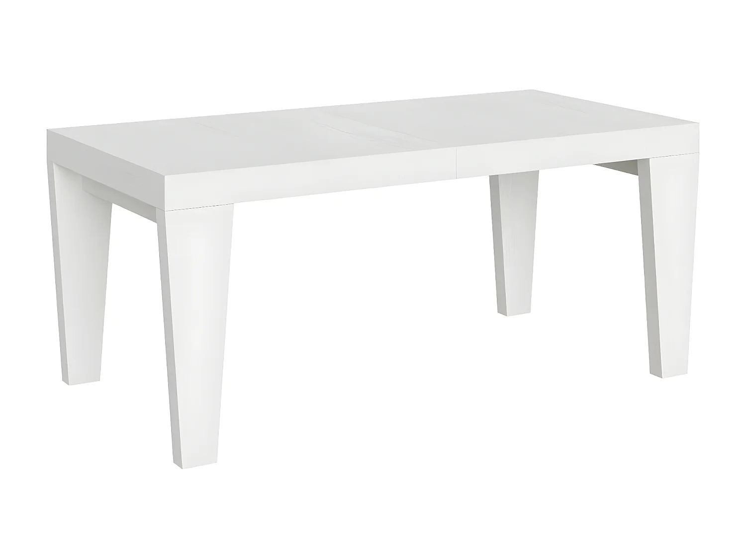 Table extensible 6 à 20 places blanche Kristo 180 à 440cm-Pied et support sur roulettes