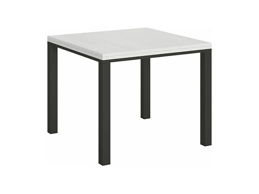Kleine vierkante klaptafel 90x90/180 cm Dova-Kleur Wit