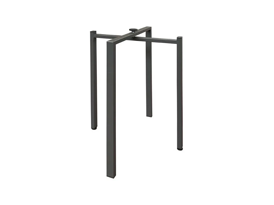 Kleine vierkante tafel 90/90 cm uitschuifbaar 10 personen 90 tot 246 cm bruine en donkergrijze poten Kalane