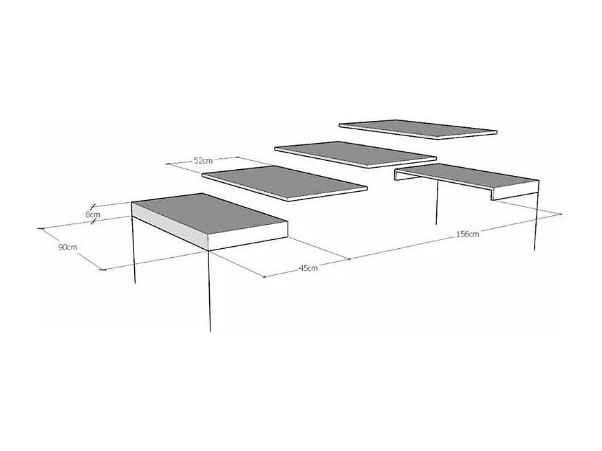 Petite table carrée 90-90cm extensible 10 personnes 90 à 246cm marron et pieds gris foncé Kalane